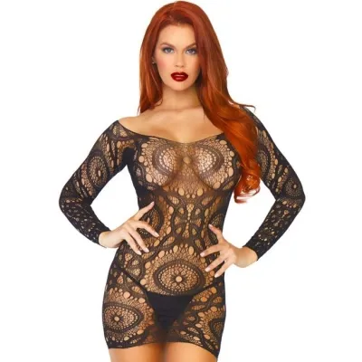 Langärmliges Spitzen Minikleid OneSize – Leg Avenue