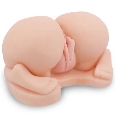 Double tunnel in realistic butt doggy style