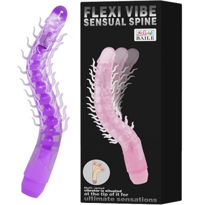 Flexi Vibe Sensual Spine Bendable Vibrating Dildo Lila 23.5cm | Baile