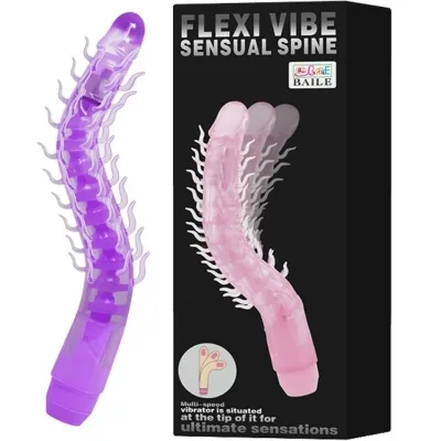 Flexi Vibe Sensual Spine Bendable Vibrating Dildo Lila 23.5cm | Baile