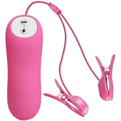 Nippelklemmen Mit Vibration Und Strom - Fuchsia