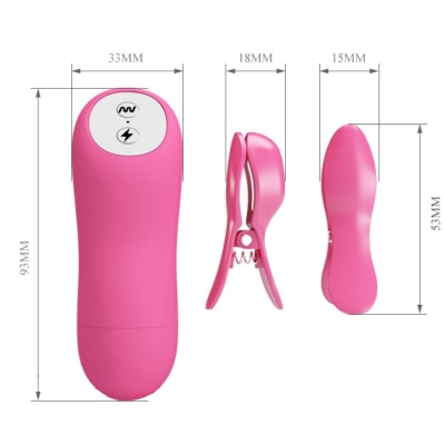 Nippelklemmen Mit Vibration Und Strom - Fuchsia