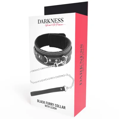 High-quality leather necklace with leash – Darkness