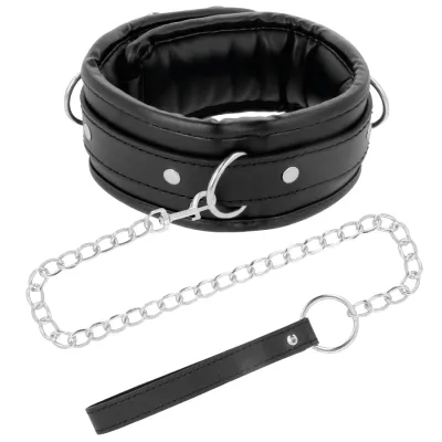 Weiche Lederhalskette Mit Kette – Darkness