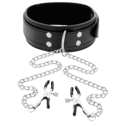 Black Collar with Nipple Clamps – Darkness