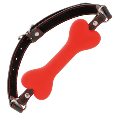 Roter Knochen Silikonknebel – Darkness