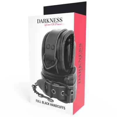 Adjustable Black Leather Handcuffs – Darkness