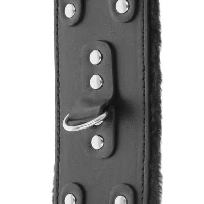 Lederhandschellen Mit Futter Verstellbar Schwarz – Darkness