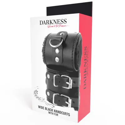 Lederhandschellen Mit Futter Verstellbar Schwarz – Darkness
