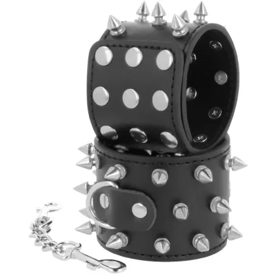 Skulls And Bones Schwarze Handschellen Mit Spikes – Darkness