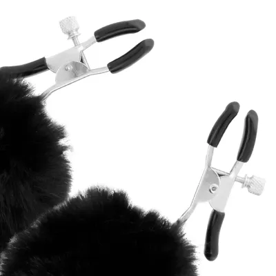 Nipple Clamps With Pom Poms – Darkness