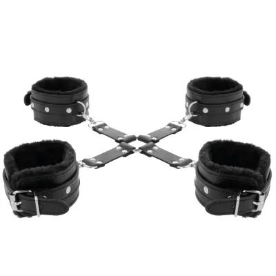 Lederhandschellen Für Füsse Und Hände Schwarz – Darkness