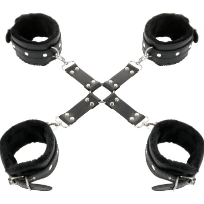 Lederhandschellen Für Füsse Und Hände Schwarz – Darkness