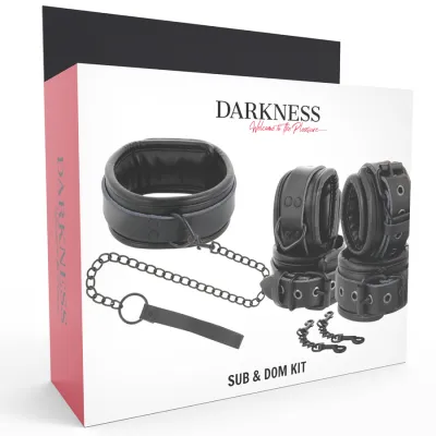 Black Leather Handcuffs and Collar – Darkness
