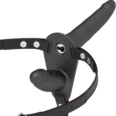 Harness Schwarzer Vibrator Mit Doppelpenetration | Fetish Submissive