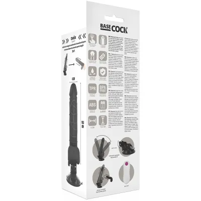 Realistischer Vibrator Mit Hoden Schwarz 19,5cm | Basecock