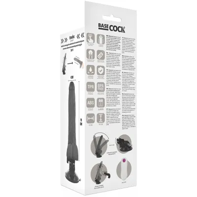 Realistischer Vibrator Schwarz 19cm | Basecock