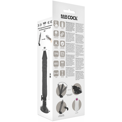 Realistischer Vibrator Schwarz 20cm | Basecock