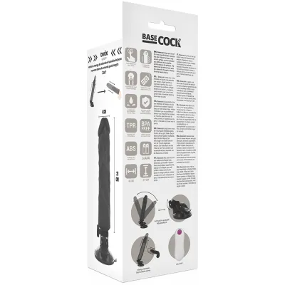 Realistischer Vibrator Schwarz 21cm | Basecock