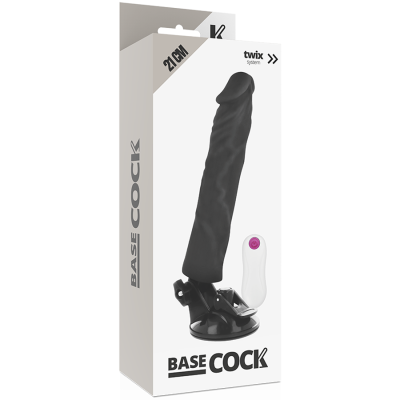 Realistischer Vibrator Schwarz 21cm | Basecock