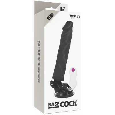 Realistischer Vibrator Schwarz 21cm | Basecock