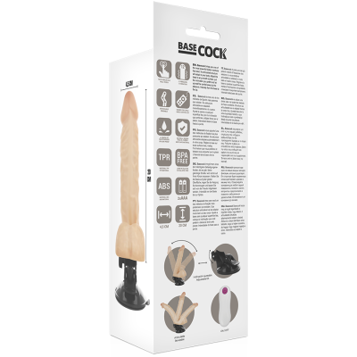 Beweglicher Vibrator Mit Fernbedienung Natürlich 20cm | Basecock