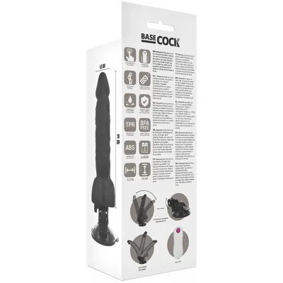 Beweglicher Vibrator Mit Fernbedienung Schwarz 20cm | Basecock