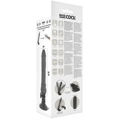 Realistischer Vibrator Schwarz 19,5cm | Basecock