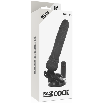 Realistischer Vibrator Schwarz 19,5cm | Basecock