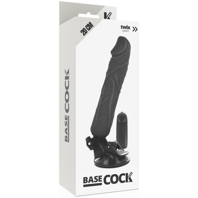 Realistischer Vibrator Schwarz 20cm | Basecock