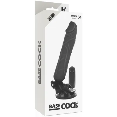 Realistischer Vibrator Schwarz 20cm | Basecock