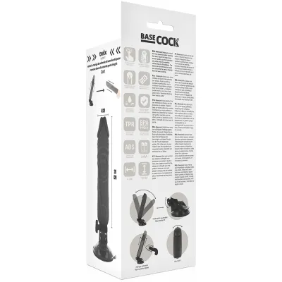 Realistischer Vibrator Schwarz 20cm | Basecock