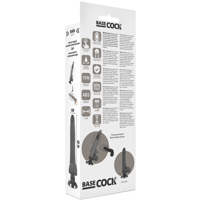 Realistischer Vibrator 2-1 Schwarz 18,5cm | Basecock