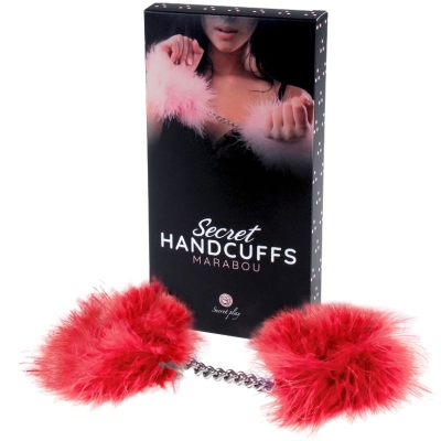 Rote Marabou Handschellen | Secretplay