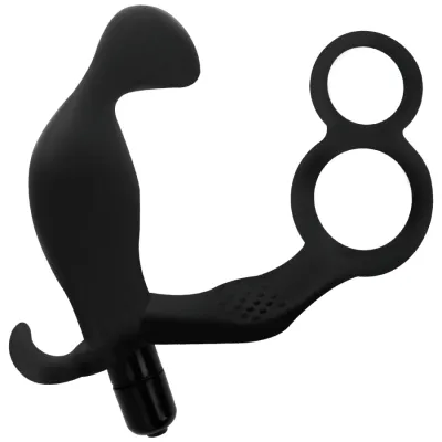 Analplug Mit Doppeltem Penisring Und Hoden Schwarz | Addicted Toys