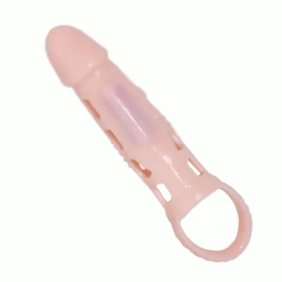 Penishülle Mit Vibration Und Strap Natural 13.5cm – Baile