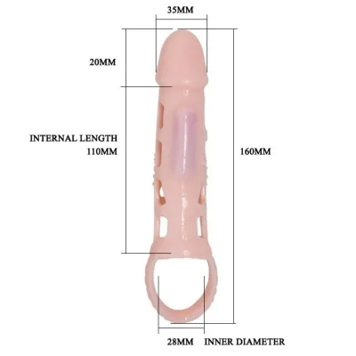 Penishülle Mit Vibration Und Strap Natural 13.5cm – Baile