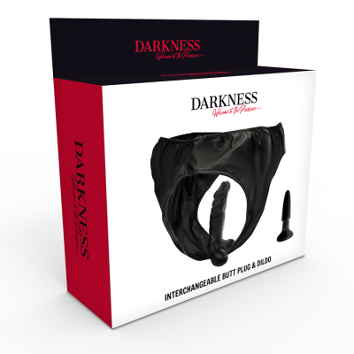 Höschen Mit Plug Und Auswechselbarem Dildo | Darkness