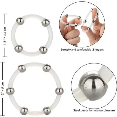 Steel Beaded Silikon Ring Set – Calex