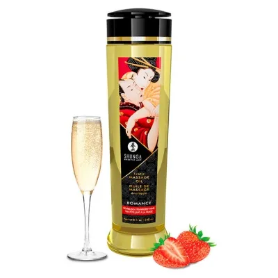 Erotisches Massageöl Erdbeer Mit Cava 240ml – Shunga