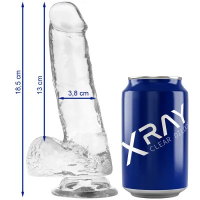 Realistischer Dildo Clear 18.5 X 3.8cm – Xray