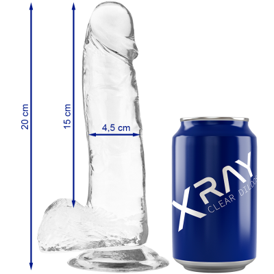 Realistischer Dildo Clear 20cm X 4.5cm | Xray