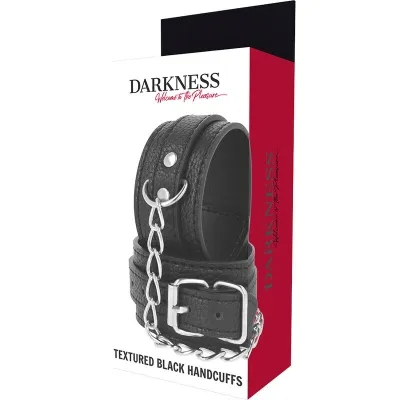 Handschellen Aus Schwarzem Strukturiertem Leder – Darkness