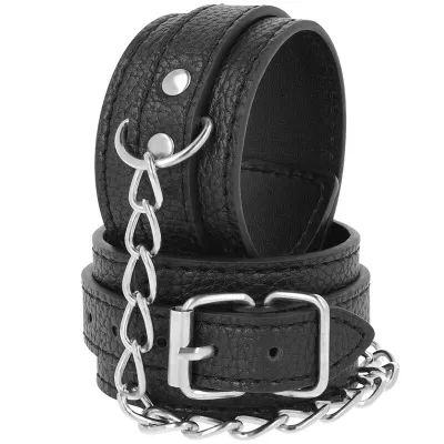 Handschellen Aus Schwarzem Strukturiertem Leder – Darkness