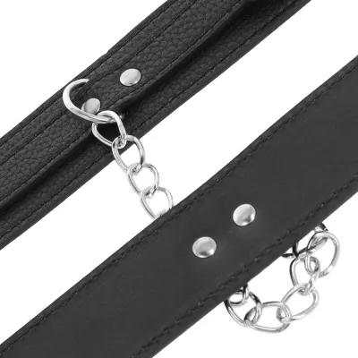Handschellen Aus Schwarzem Strukturiertem Leder – Darkness