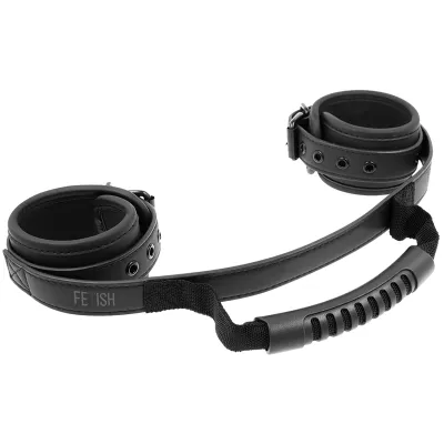 Handcuffs with nylon lining and handle – Fetish Submissive