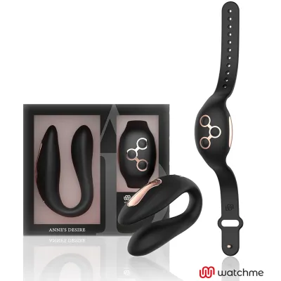 Black U-shaped wearable device with wristband, in packaging labeled "Anne's Desire".