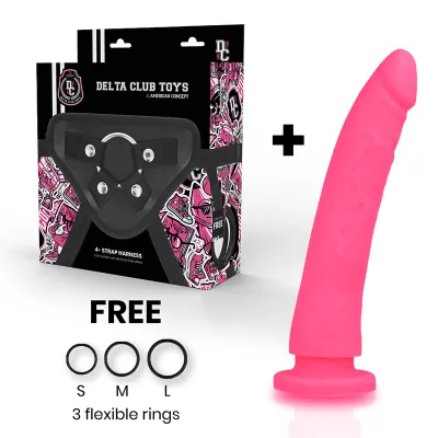 Harness + Dong Rosa Silikon 20 X 4cm – Delta Club