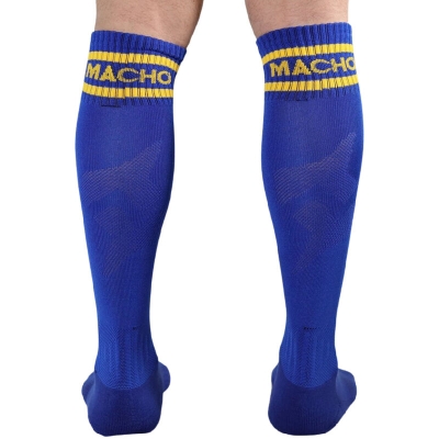 Lange Socken, OneSize, Blau | Macho