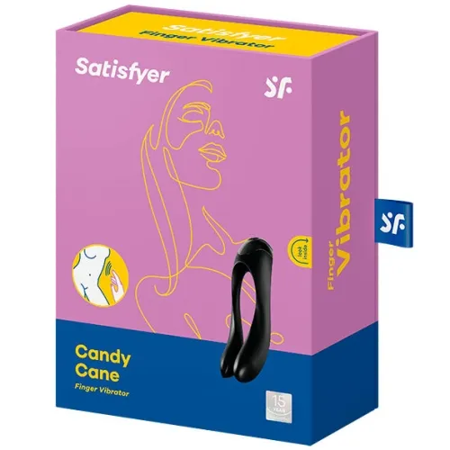 Candy Cane Fingervibrator Schwarz | Satisfyer